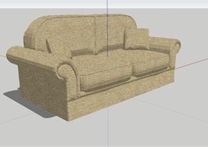 室内客厅精致沙发设计SU(草图大师)模型