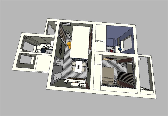 住宅室内装饰空间su模型(1)
