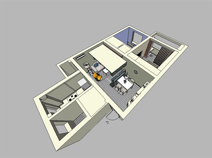 住宅室内装饰空间su模型(2)