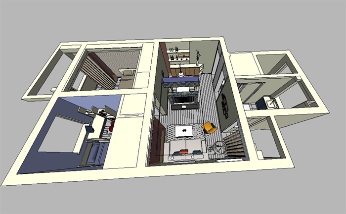 住宅室内装饰空间su模型(3)