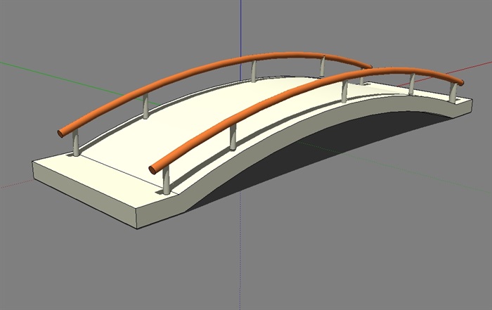 园林景观详细小拱桥设计su模型[原创]