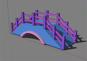 某园林景观拱桥详细设计SU(草图大师)模型