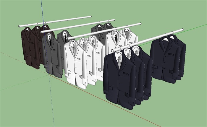 商店货架服装设计su模型(3)
