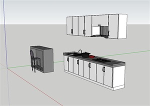 某厨房橱柜设计SU(草图大师)模型