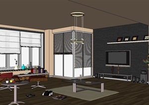 某住宅室内客厅空间设计SU(草图大师)模型