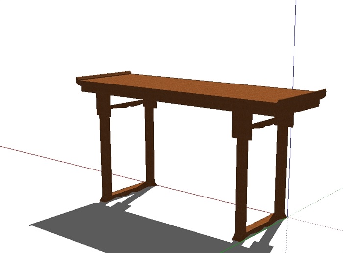 中式案台木桌子设计su模型(3)