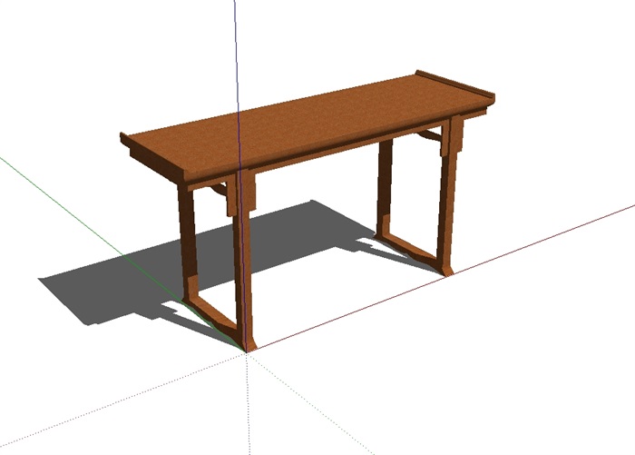 中式案台木桌子设计su模型(2)