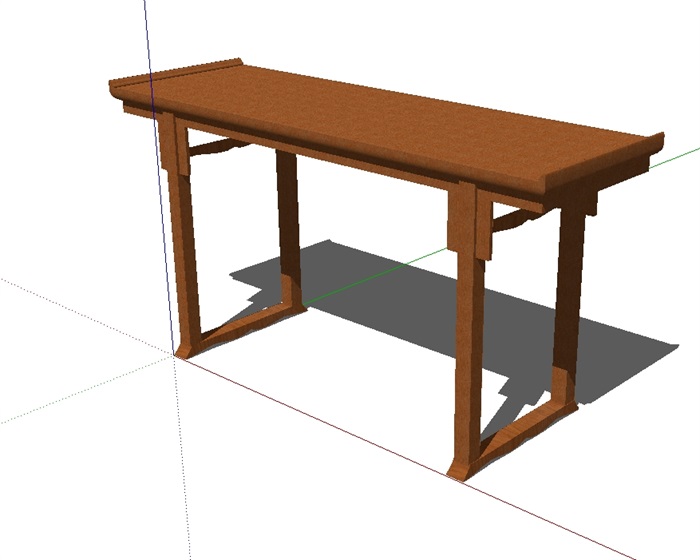 中式案台木桌子设计su模型(1)