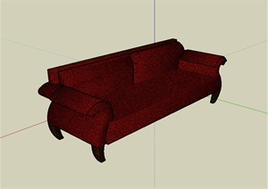 室内完整的客厅沙发设计SU(草图大师)模型