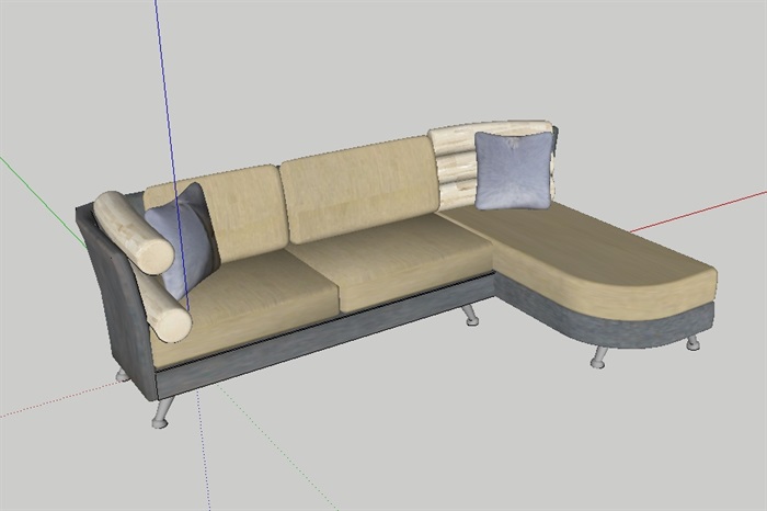 客厅经典详细的沙发设计su模型原创