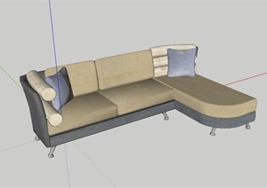 客厅经典详细的沙发设计SU(草图大师)模型