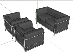 办公空间沙发SU(草图大师)模型