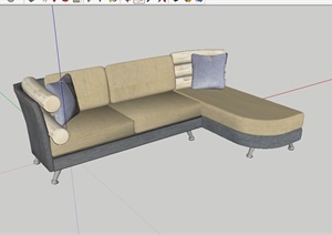 室内客厅完整沙发设计SU(草图大师)模型