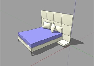 简单的床设计SU(草图大师)模型