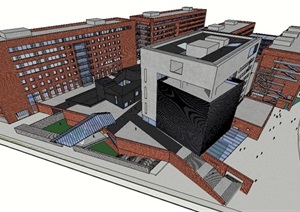 大学图书馆建筑SU(草图大师)模型