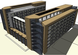 现代风格教学楼建筑SU(草图大师)模型
