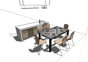 某餐厅餐桌椅设计SU(草图大师)模型