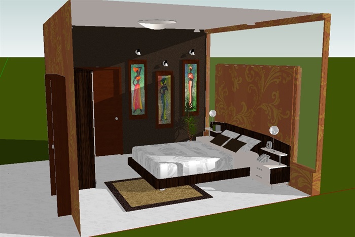 某主卧室室内空间su模型(3)