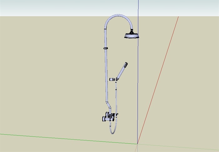 热水器管花洒设计su模型(2)