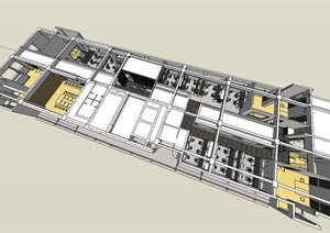 某室内办公空间设计SU(草图大师)模型