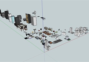 某橱房橱柜电器食物全设计SU(草图大师)模型