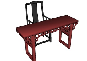 古典中式风格桌椅组合设计SU(草图大师)模型