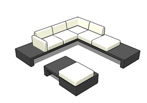 室内现代沙发组合设计SU(草图大师)模型