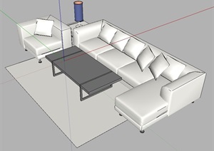住宅空间室内沙发SU(草图大师)模型