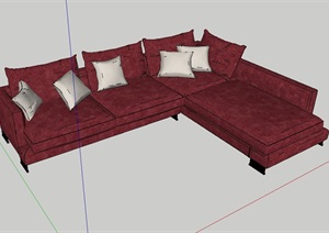 某客厅经典的沙发设计SU(草图大师)模型