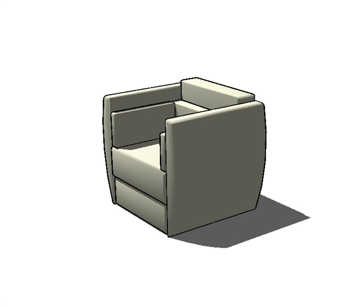 单人沙发椅su模型(3)