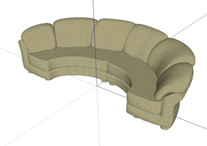 现代室内经典沙发设计SU(草图大师)模型
