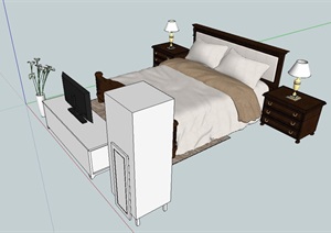 欧式床经典设计SU(草图大师)模型