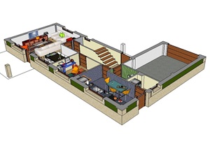 家装住宅室内空间详细设计SU(草图大师)模型