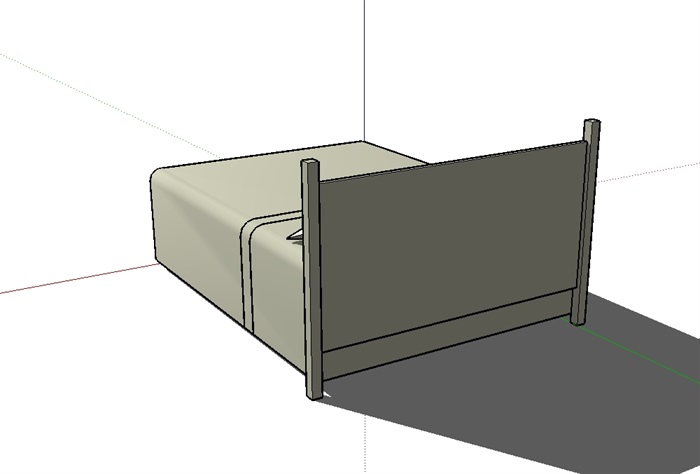 有材质无贴图的双人床设计su模型(3)