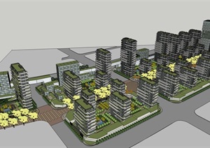 精品生态住宅建筑楼SU(草图大师)模型