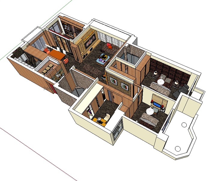 完整的室內住宅詳細設計su模型[原創]