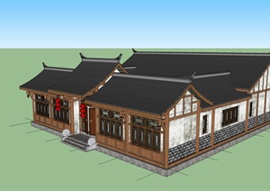 精品古典中式四合院住宅SU(草图大师)模型
