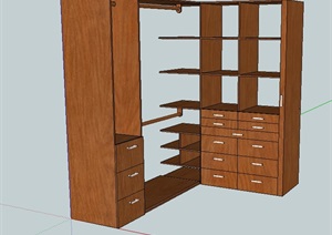 住宅室内衣柜设计SU(草图大师)模型