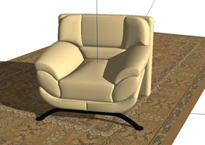 单体沙发详细设计SU(草图大师)模型