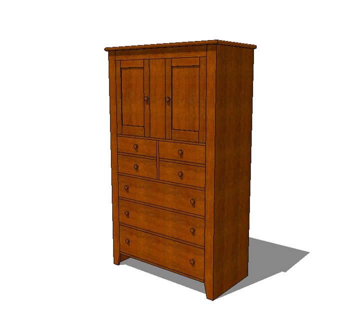 木质详细柜子设计su模型(1)