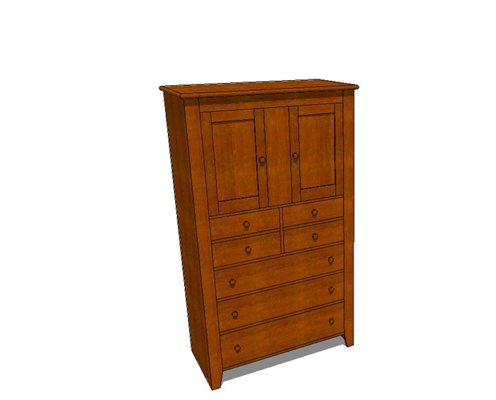 木质详细柜子设计su模型(2)