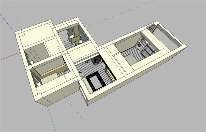 某室内住宅空间简单布局设计su模型(4)