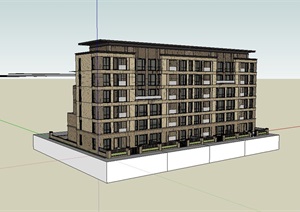 某多层居住小区建筑楼SU(草图大师)模型
