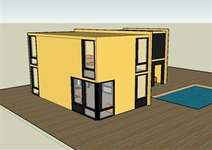 小住宅室内空间及建筑SU(草图大师)模型