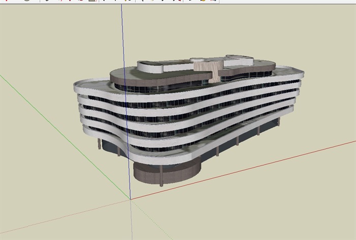 贴图办公楼设计su模型(1)