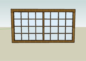 中式玻璃窗设计SU(草图大师)模型