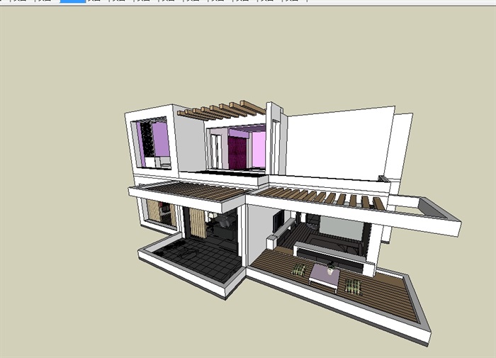 两层别墅住宅空间设计su模型(4)