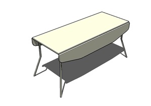 无材质贴图的桌子设计SU(草图大师)模型