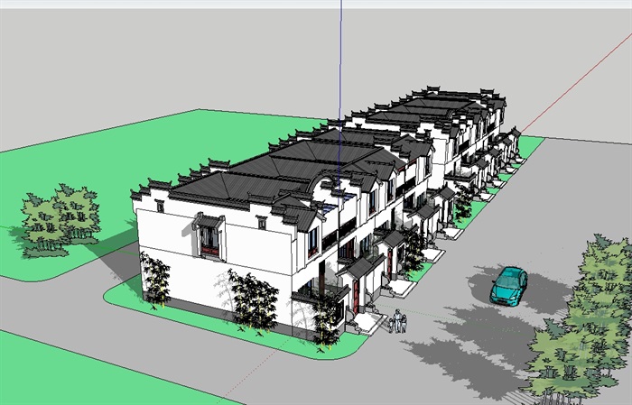 古典中式多层住宅楼SU模型(1)