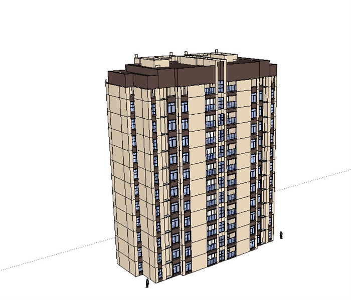 新古典多层居住建筑SU模型(3)